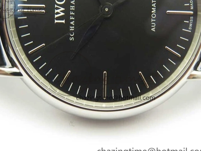 MIROTIME 0518 Portofino Automatic SS TWF 1:1 Best Edition Black Dial on Black Leather Strap A TravelReady 7199